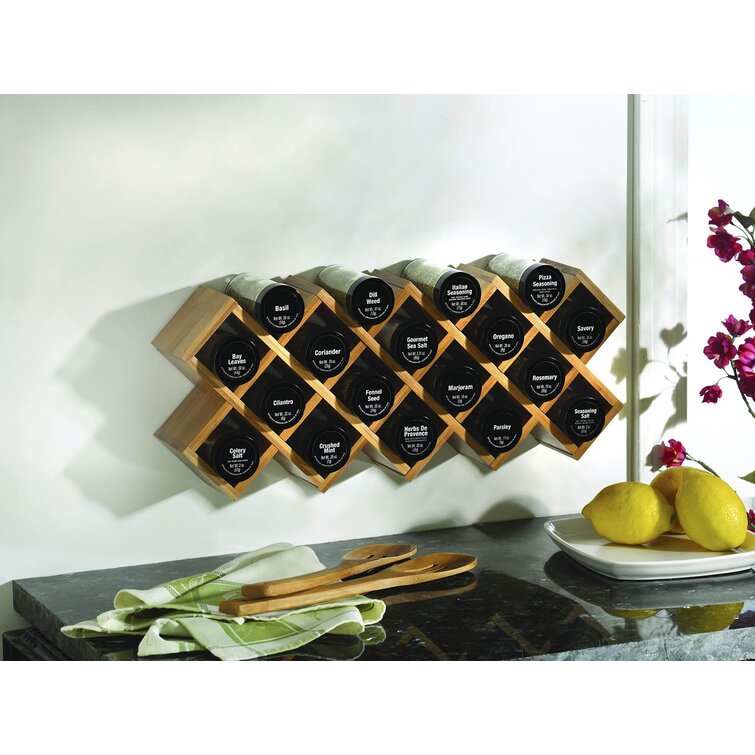 Criss Cross 18 Piece Spice Jar Rack Set